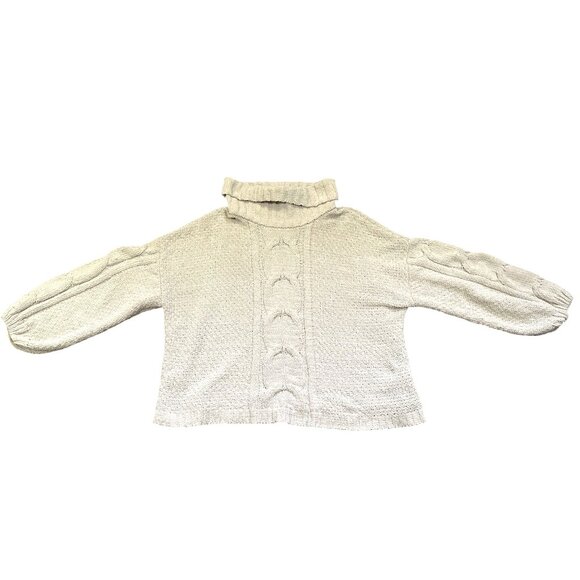 Seven7 Cable Knit Beige Cowl Neck Sweater Cozy Premium Quality Brand Size XXL - Picture 5 of 10